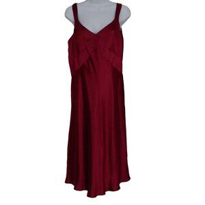 Ann Taylor Loft  56% Silk Blend  Y2K V-Neck Sleeveless Raspberry Shift Dress NWT